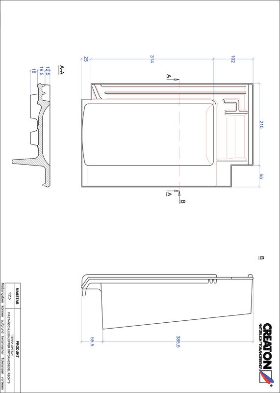 Proizvod CAD file OPTIMA podsljemeni odzračni rubni desni crijep FALOGR