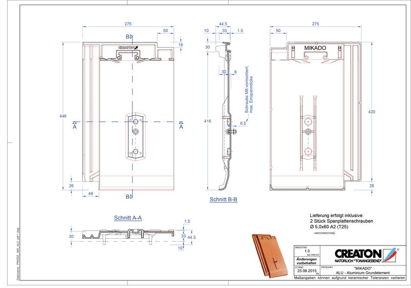 Proizvod CAD file MIKADO aluminijski crijep GRUNDALU