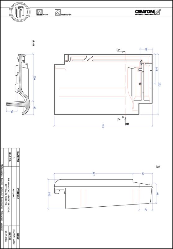 Proizvod CAD file FUTURA podsljemeni odzračni rubni desni crijep FALOGR