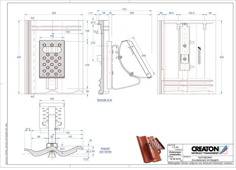 Proizvod CAD file GÖTEBORG temelj element Steigtritt