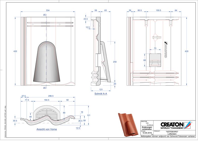 Proizvod CAD file GÖTEBORG betonski odzračnik Luefterstein