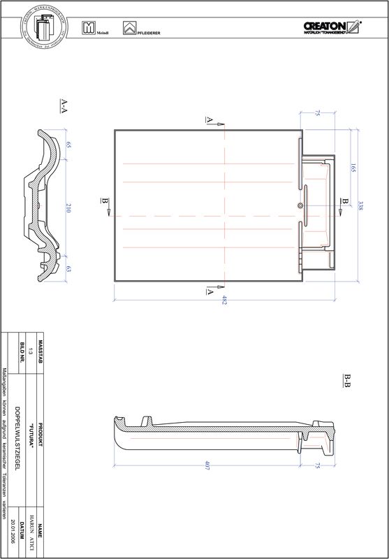 Proizvod CAD file FUTURA crijep sa dva vala DWZ