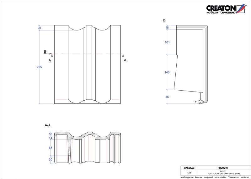 Proizvod CAD file RATIO pult crijep rubni lijevi PULTOGL