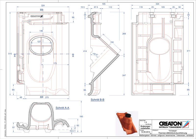Proizvod CAD file TITANIA dimovodni crijep THERME