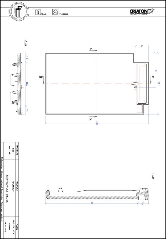 Proizvod CAD file DOMINO crijep sa dva vala DWZ