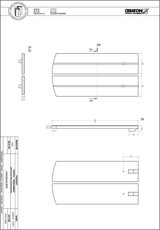 Proizvod CAD file PROFIL segmentni rez KERA-SAECHS-18-CM-LH
