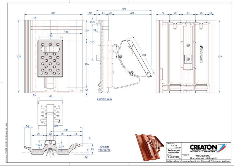 Proizvod CAD file HEIDELBERG temelj element Steigtritt