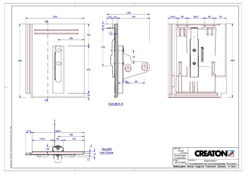 Proizvod CAD file KAPSTADT osnovna ploča Rundrohr