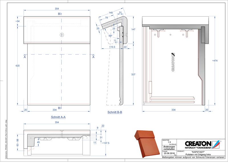 Proizvod CAD file KAPSTADT betonski pult crijep rubni lijevi PultOGL