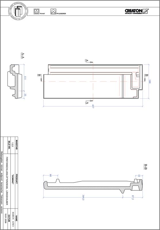 Proizvod CAD file DOMINO podsljemeni odzračni crijep polovica FALLH