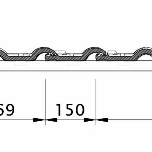 Tehnički crtež proizvoda MAXIMA OG lijevi sa rubnom metalnim limom i duplim omotačem  ODL
