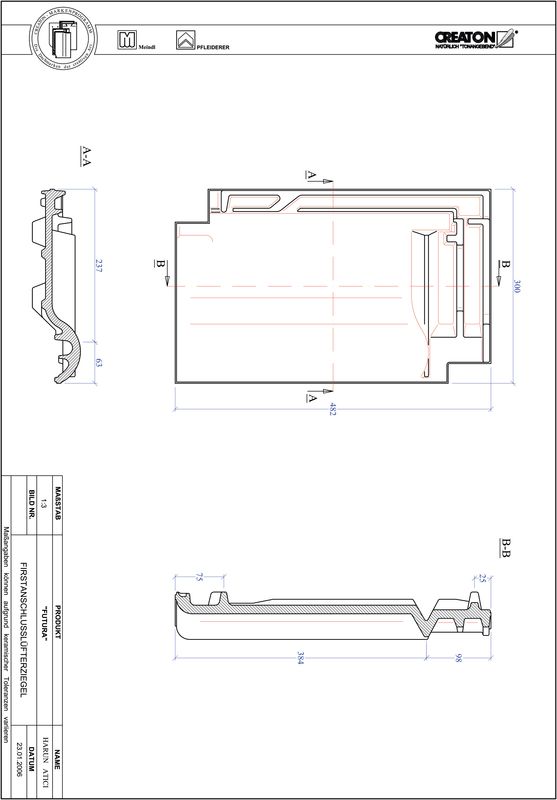 Proizvod CAD file FUTURA podsljemeni odzračni crijep FALZ