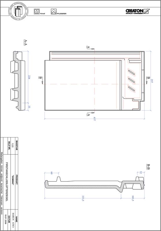 Proizvod CAD file DOMINO podsljemeni odzračni crijep FALZ