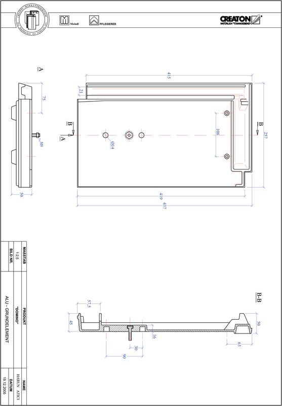 Proizvod CAD file DOMINO aluminijski crijep GRUNDALU