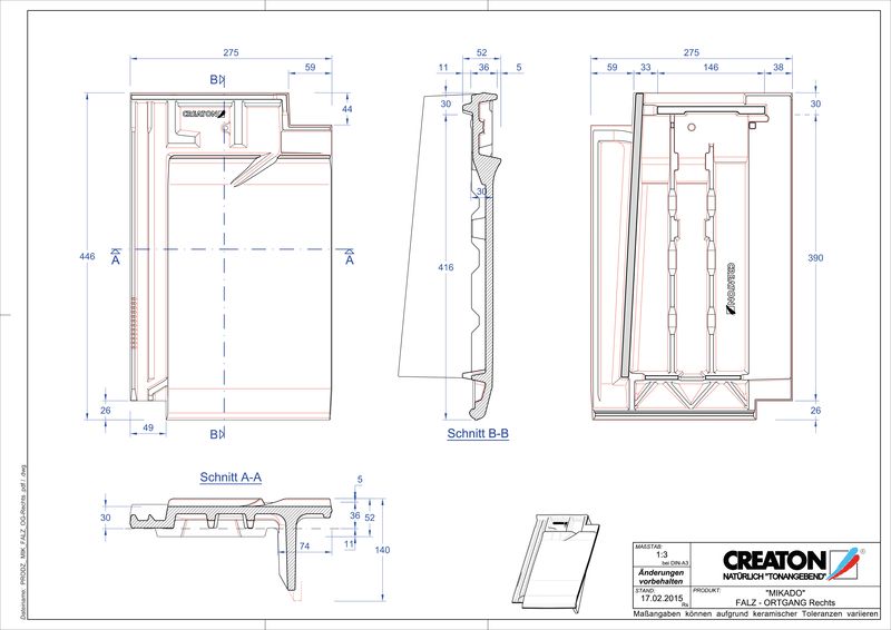 Proizvod CAD file MIKADO podsljemeni odzračni rubni desni crijep FALOGR