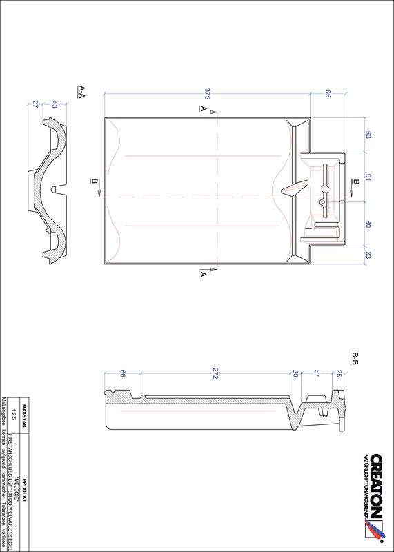 Proizvod CAD file MELODIE podsljemeni odzračni crijep sa dva vala FALDWZ