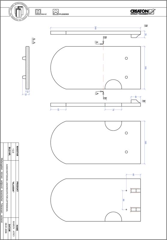 Proizvod CAD file KLASSIK zaobljeni RUND-AUSSCHNITT-LUEFTZ