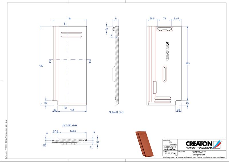 Proizvod CAD file KAPSTADT polovica crijepa Laengshalber