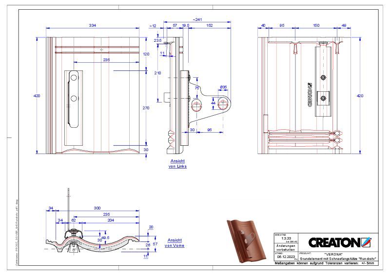 Proizvod CAD file VERONA temelj element Rundrohr