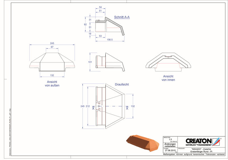 Proizvod CAD file oprema za sljeme i greben GRATA-PI-rund