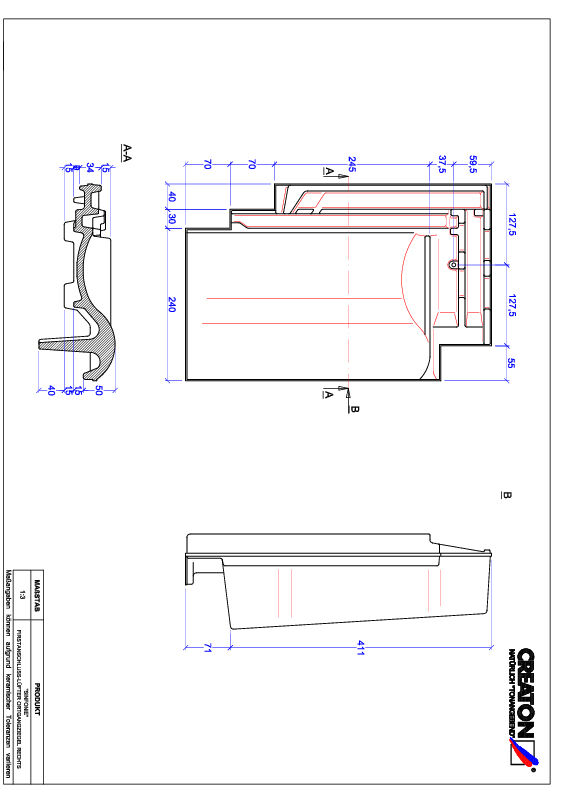 Proizvod CAD file SINFONIE podsljemeni odzračni rubni desni crijep FALOGR