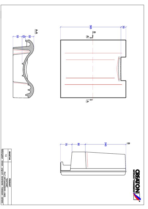Proizvod CAD file SINFONIE pult crijep rubni lijevi PULTOGL
