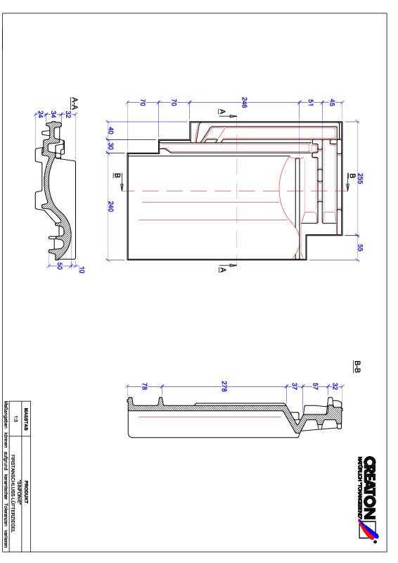 Proizvod CAD file SINFONIE podsljemeni odzračni crijep FALZ