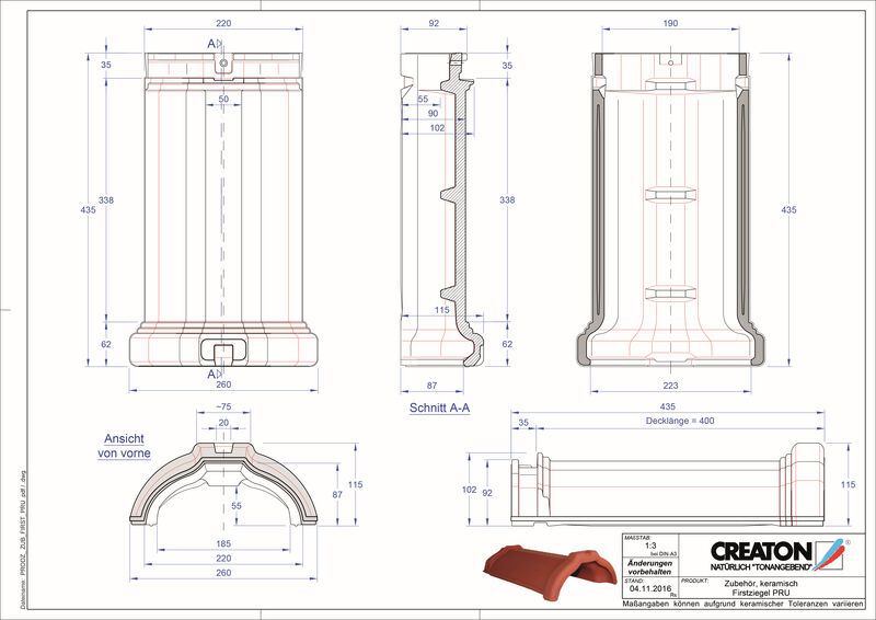 Proizvod CAD file oprema za sljeme i greben FIRST-PRU
