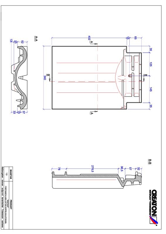 Proizvod CAD file SINFONIE podsljemeni odzračni crijep sa dva vala FALDWZ