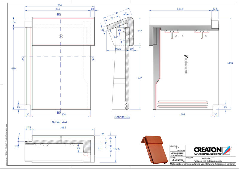 Proizvod CAD file KAPSTADT betonski pult crijep rubni desni PultOGR