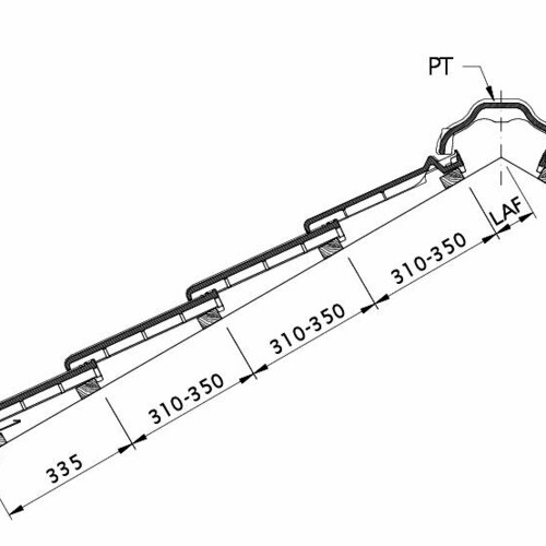 Tehnički crtež proizvoda MAXIMA sljeme sa podsljemenim odzračnim crijepom DQF