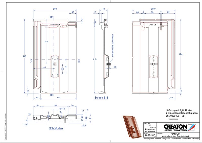 Proizvod CAD file CANTUS aluminijski crijep GRUNDALU
