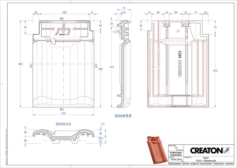 Proizvod CAD file MZ3 NEU podsljemeni odzračni crijep sa dva vala FALDWZ