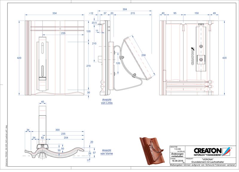 Proizvod CAD file VERONA temelj element Laufrost
