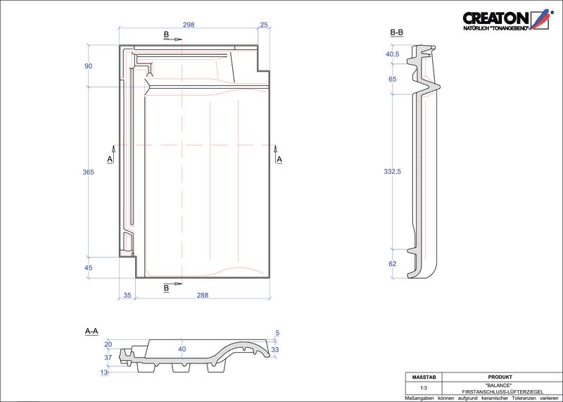 Proizvod CAD file BALANCE podsljemeni odzračni crijep FALZ