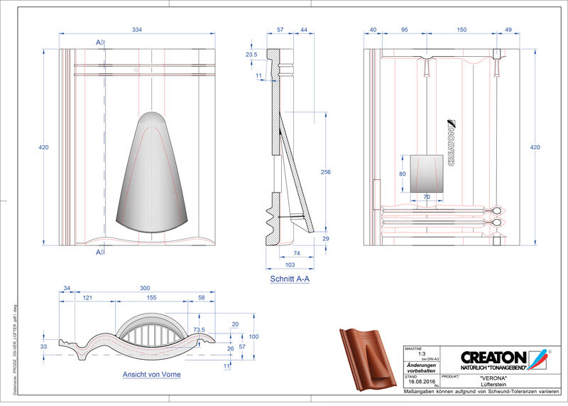 Proizvod CAD file VERONA betonski odzračnik Luefterstein