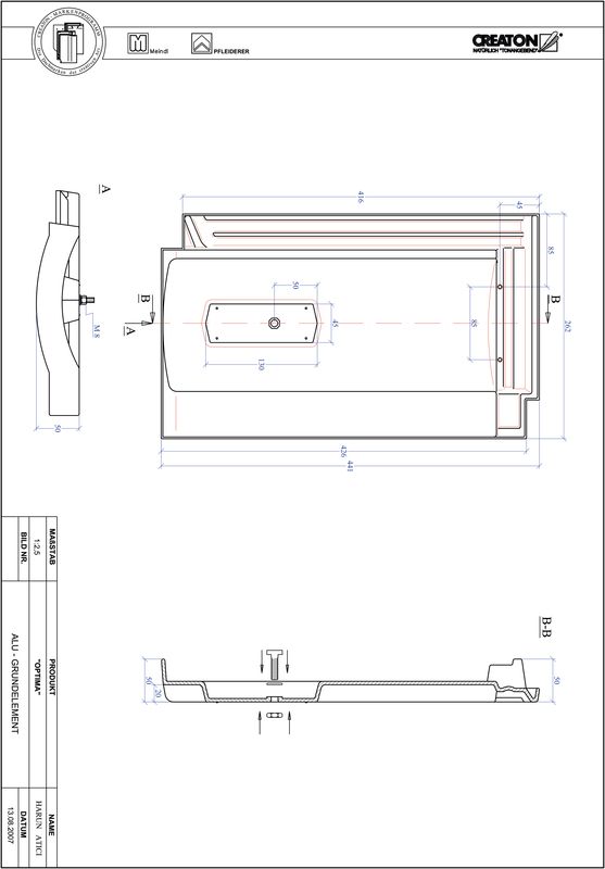 Proizvod CAD file OPTIMA aluminijski crijep GRUNDALU