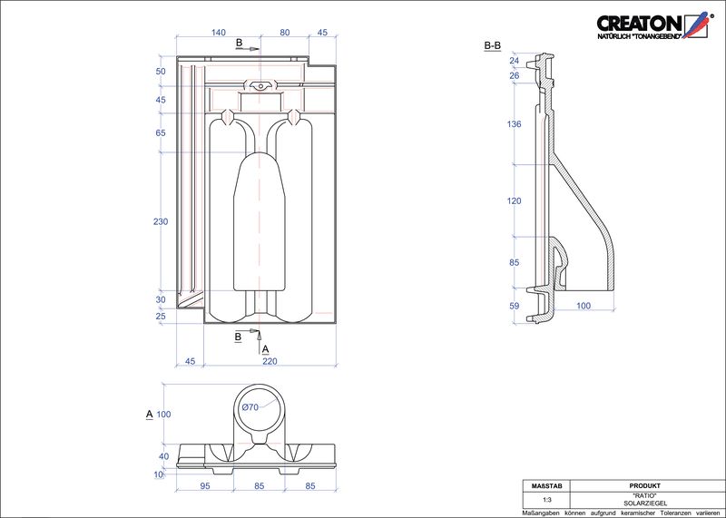 Proizvod CAD file RATIO prolaz cijevi solarnog kolektora SOLAR