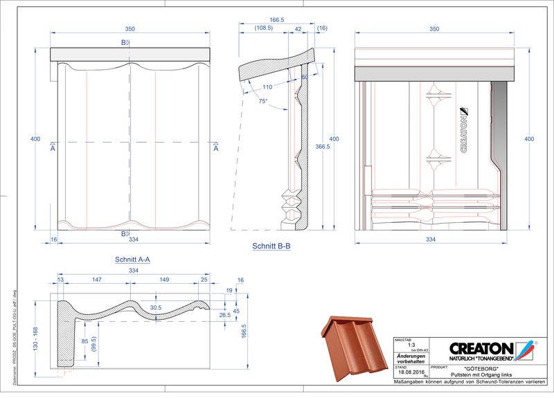 Proizvod CAD file GÖTEBORG betonski pult crijep rubni lijevi PultOGL