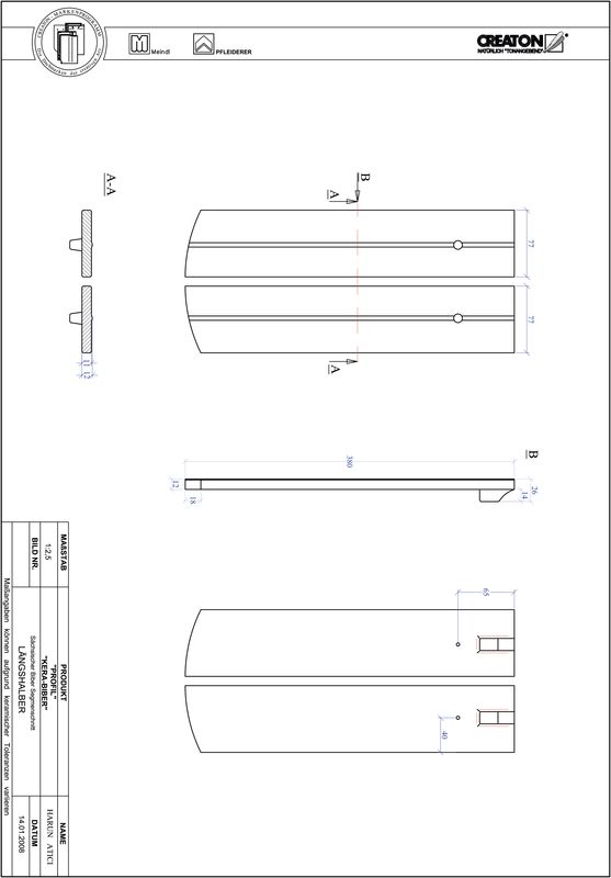 Proizvod CAD file PROFIL segmentni rez KERA-SAECHS-15-CM-LH