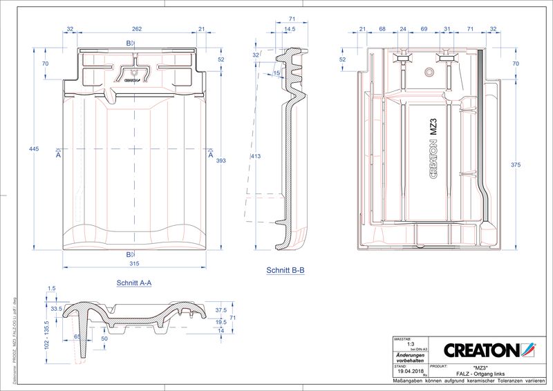 Proizvod CAD file MZ3 NEU podsljemeni odzračni rubni lijevi crijep FALOGL